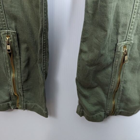Sandrine Rose X Free People Cotton Lined Green Denim Coverall Jumpsuit Relaxed M - Picture 9 of 12